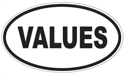 VALUES - Oval Sticker