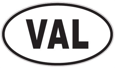 VAL - 3 Letter Initials Oval Magnet