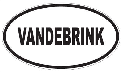 VANDEBRINK - Oval Sticker