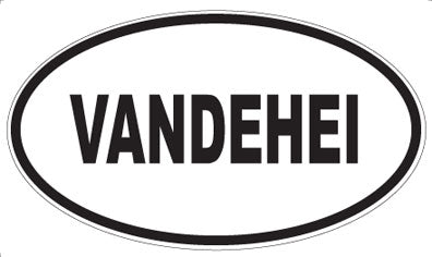 VANDEHEI - Oval Sticker