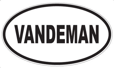 VANDEMAN - Oval Sticker