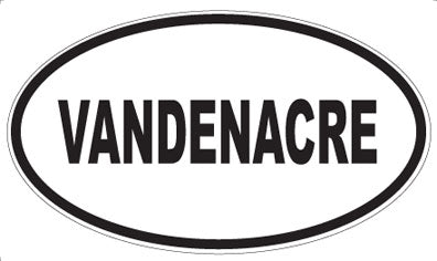VANDENACRE - Oval Sticker