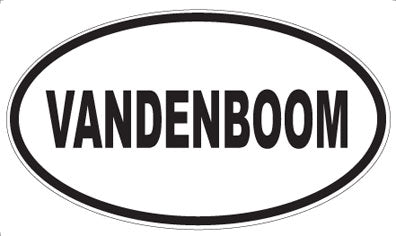 VANDENBOOM - Oval Sticker