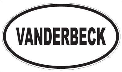 VANDERBECK - Oval Sticker