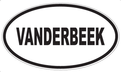 VANDERBEEK - Oval Sticker