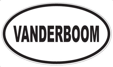 VANDERBOOM - Oval Sticker