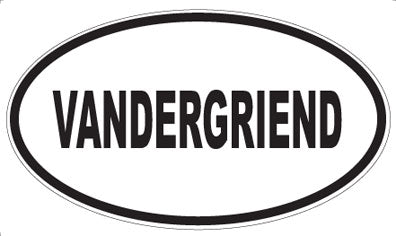 VANDERGRIEND - Oval Sticker