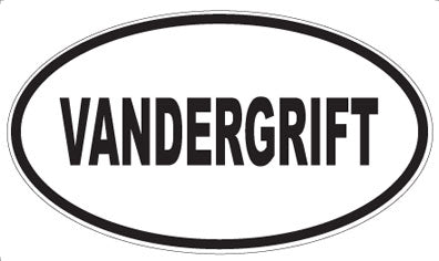 VANDERGRIFT - Oval Sticker
