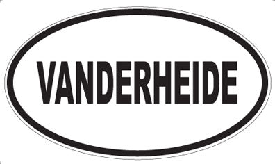 VANDERHEIDE - Oval Sticker