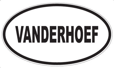 VANDERHOEF - Oval Sticker