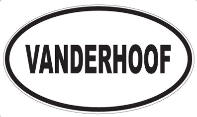 VANDERHOOF - Oval Sticker
