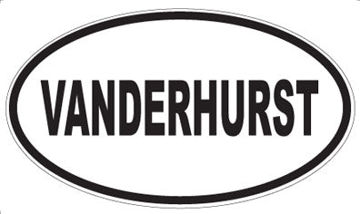 VANDERHURST - Oval Sticker