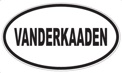 VANDERKAADEN - Oval Sticker