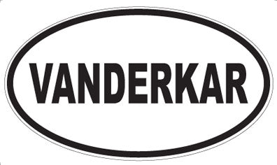 VANDERKAR - Oval Sticker