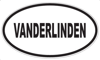 VANDERLINDEN - Oval Sticker