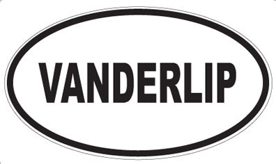 VANDERLIP - Oval Sticker