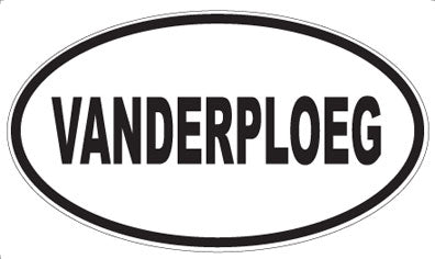 VANDERPLOEG - Oval Sticker