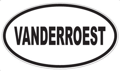 VANDERROEST - Oval Sticker