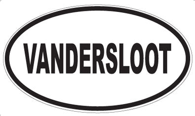 VANDERSLOOT - Oval Sticker