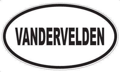 VANDERVELDEN - Oval Sticker