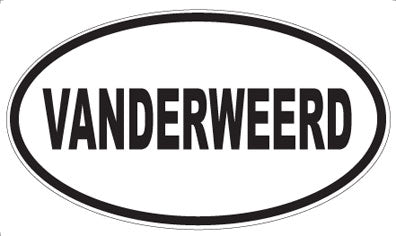 VANDERWEERD - Oval Sticker