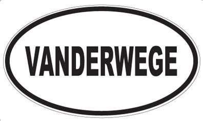 VANDERWEGE - Oval Sticker