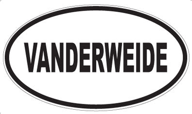 VANDERWEIDE - Oval Sticker
