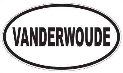 VANDERWOUDE - Oval Sticker