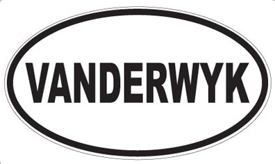 VANDERWYK - Oval Sticker