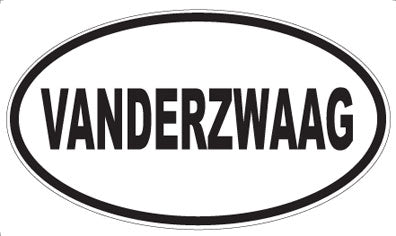 VANDERZWAAG - Oval Sticker