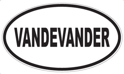 VANDEVANDER - Oval Magnet