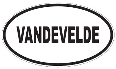 VANDEVELDE - Oval Sticker