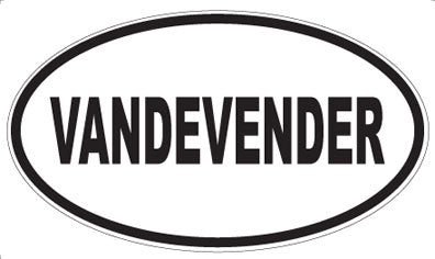 VANDEVENDER - Oval Sticker