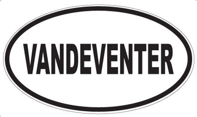 VANDEVENTER - Oval Sticker