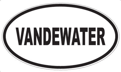 VANDEWATER - Oval Sticker