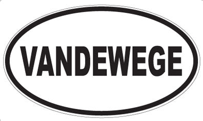 VANDEWEGE - Oval Sticker