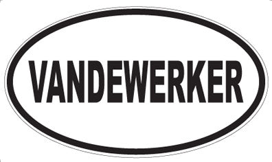 VANDEWERKER - Oval Sticker