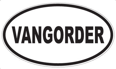 VANGORDER - Oval Sticker