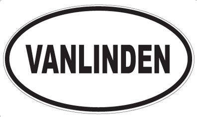 VANLINDEN - Oval Sticker