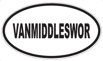 VANMIDDLESWOR - Oval Sticker