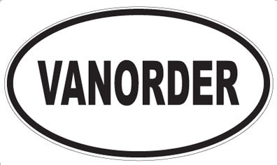 VANORDER - Oval Sticker