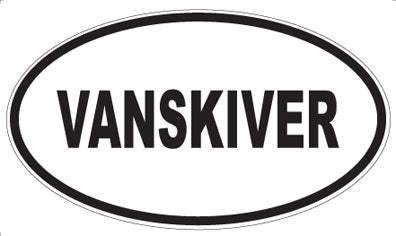 VANSKIVER - Oval Sticker