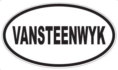 VANSTEENWYK - Oval Sticker