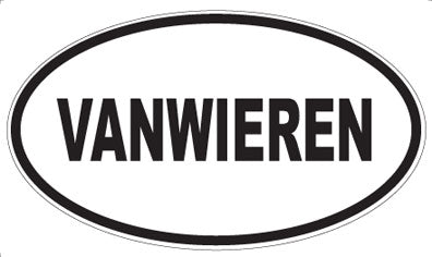 VANWIEREN - Oval Sticker