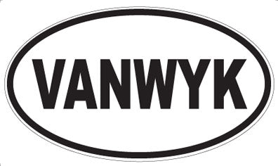 VANWYK - Oval Sticker