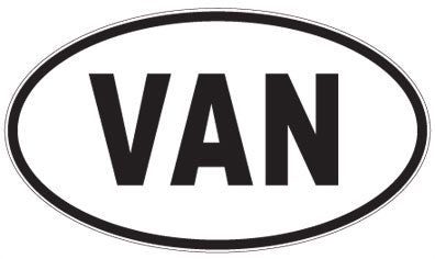 VAN - 3 Letter Initials Oval Magnet
