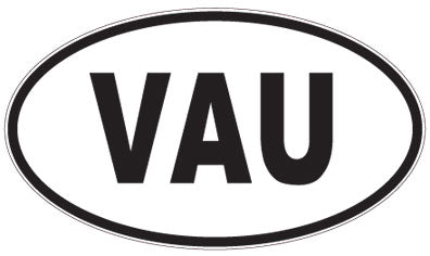 VAU - 3 Letter Initials Oval Magnet