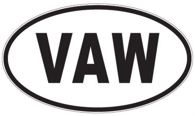 VAW - 3 Letter Initials Oval Magnet