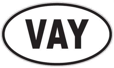 VAY - 3 Letter Initials Oval Magnet
