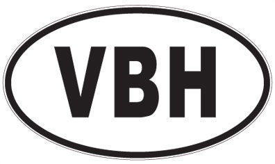 VBH - 3 Letter Initials Oval Magnet